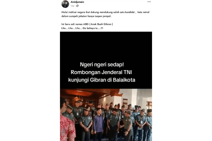 Awas Hoax! Foto Perwira TNI Bersama Gibran sebelum Diajukan Cawapres, Bukan Baru-Baru Ini - Image