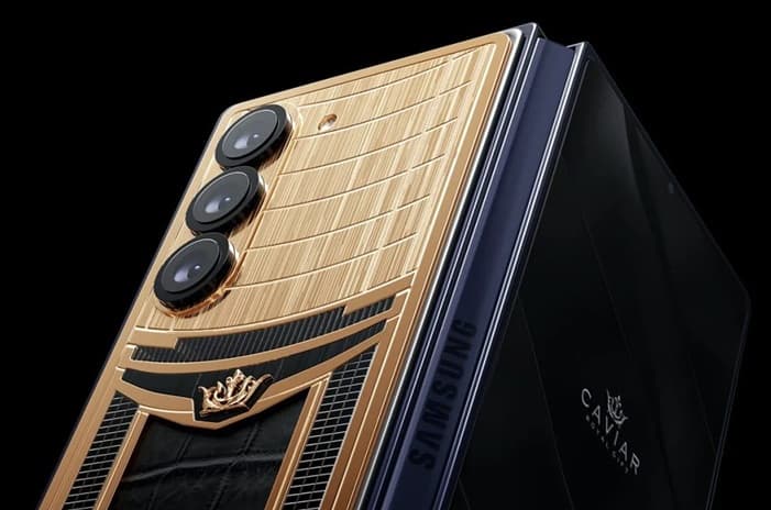 Kena Sentuhan Caviar, Samsung Galaxy Z Fold 6 Bertabur Emas 18 Karat dan Berlapis Kulit Buaya Nil Dibanderol Seharga LCGC - Image