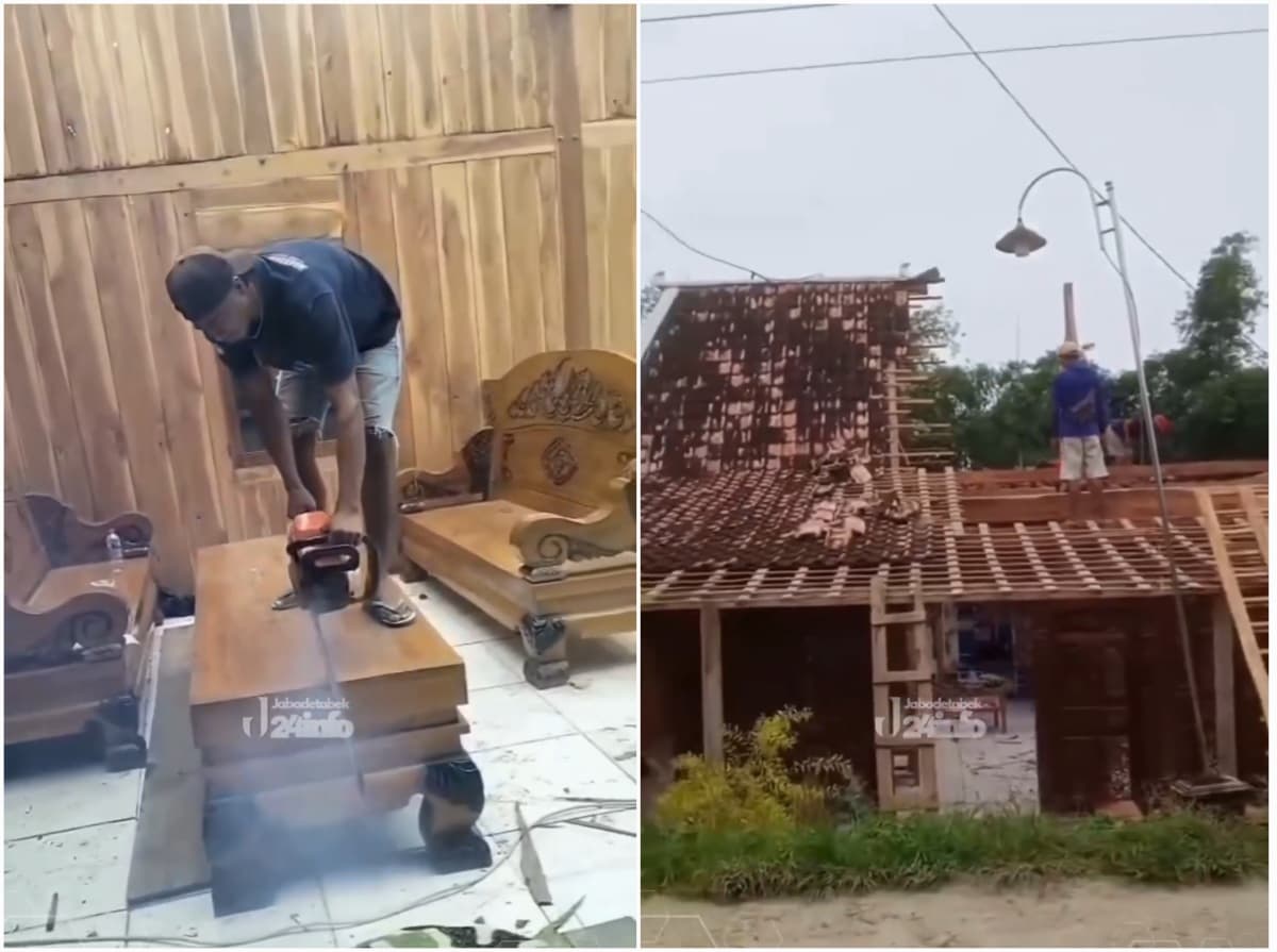 Viral! Sakit Hati Diselingkuhi, Pria di Grobogan Belah Rumah Pakai Gergaji Mesin - Image